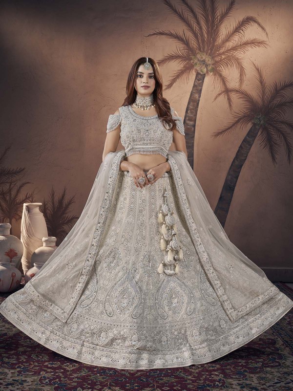 Off White Premium Georgette Lehenga Choli